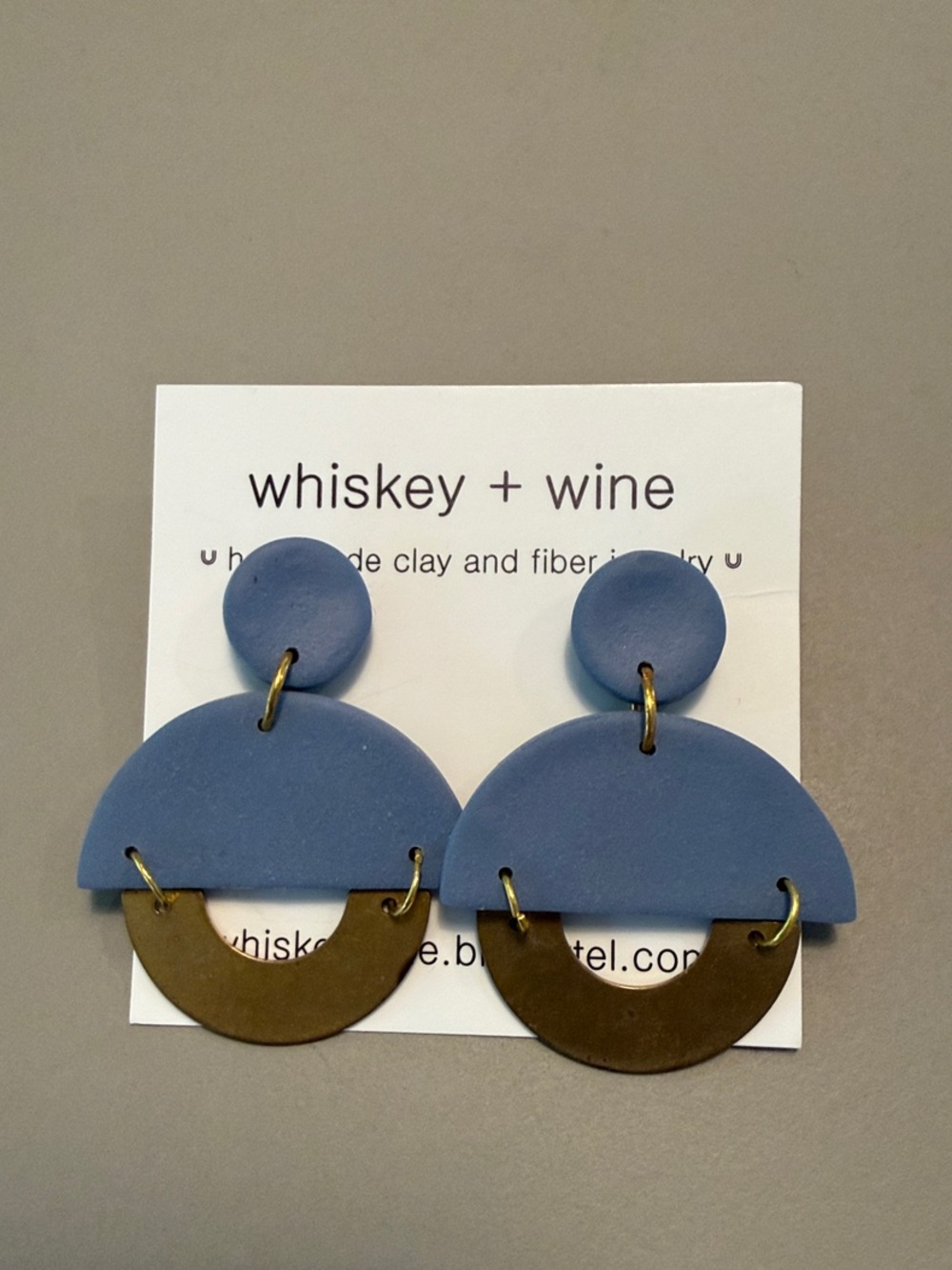 Handmade Clay & Brass Earrings